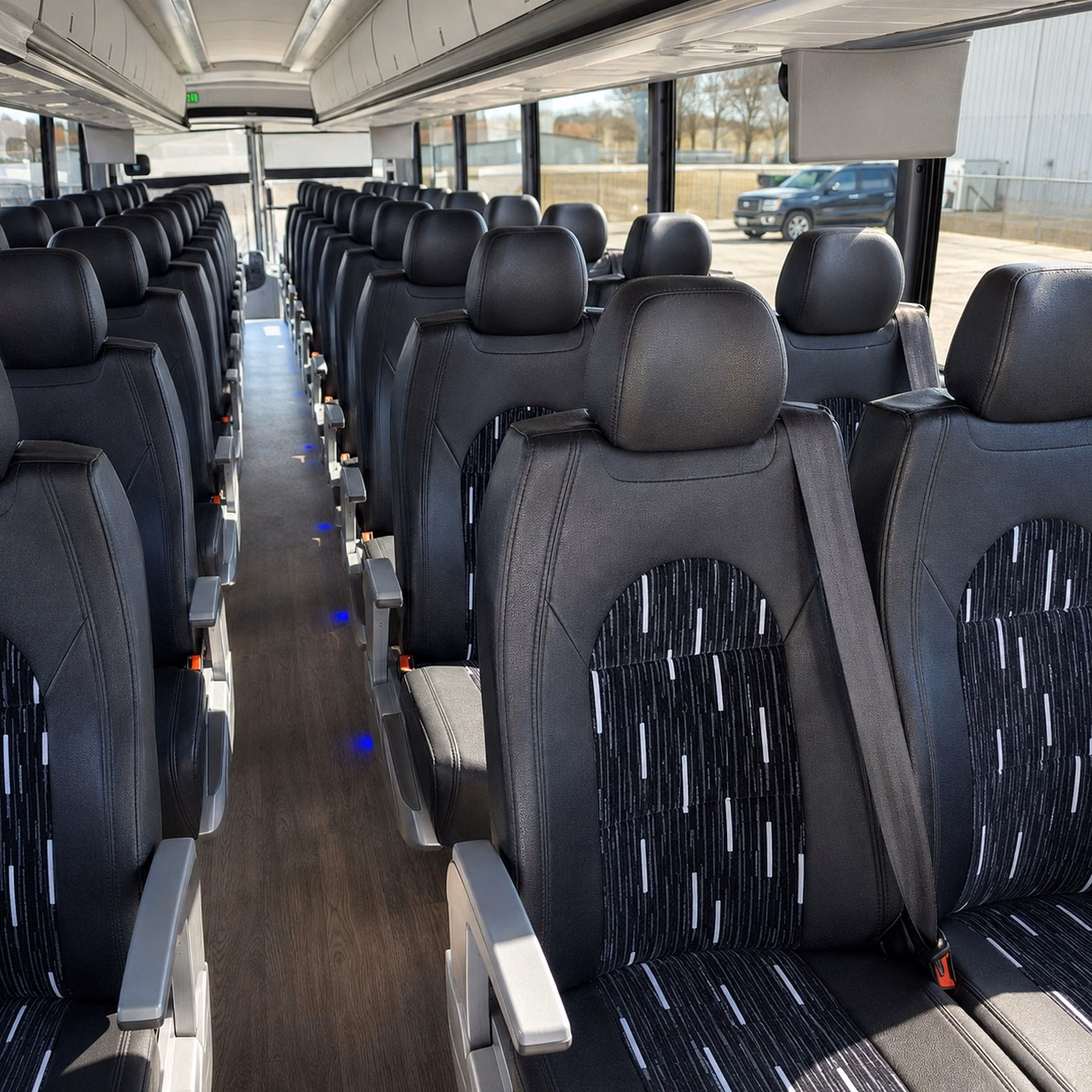 56 passenger charter bus interior